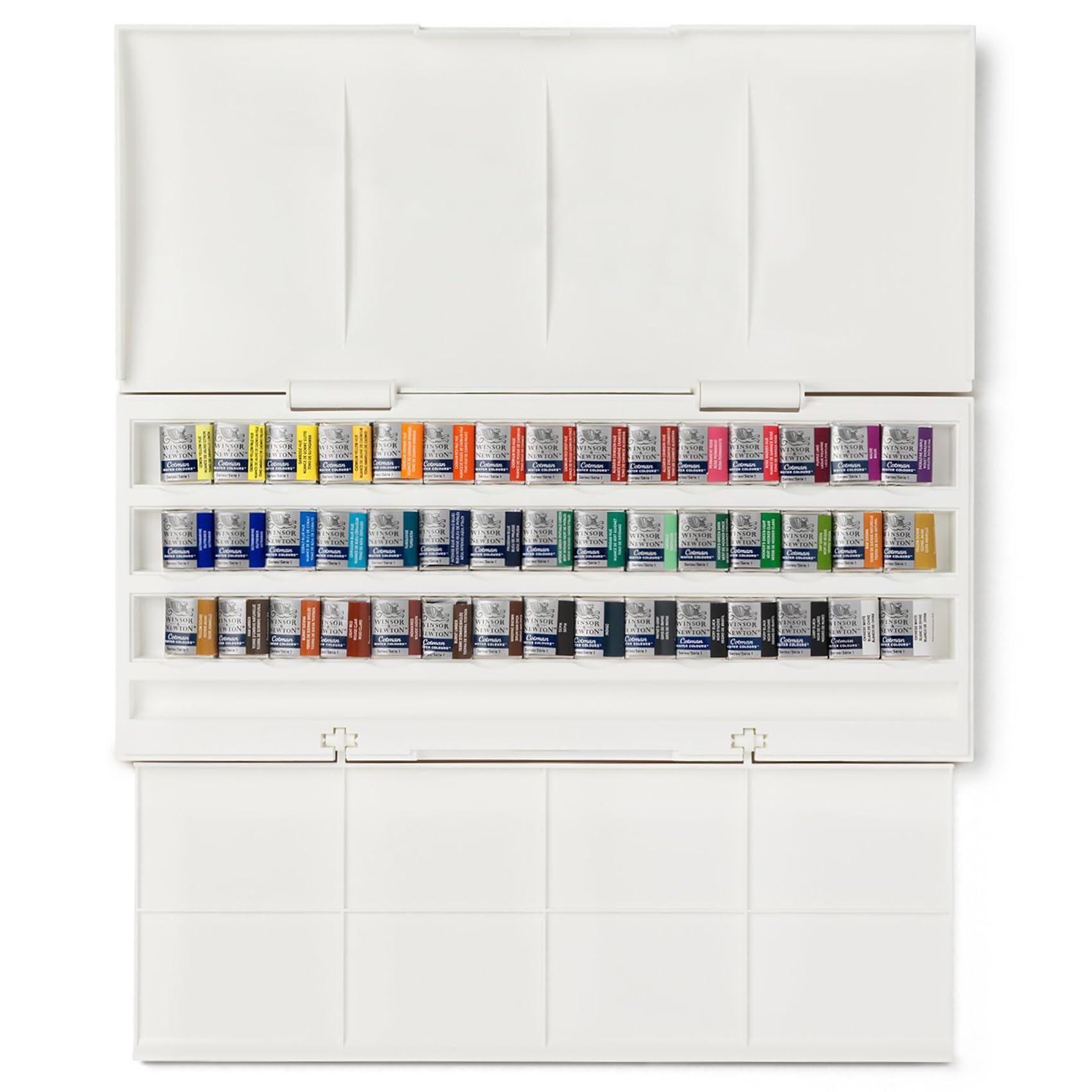 Buy now Winsor & Newton Cotman Watercolor Paint Set, Field Pocket Set, 12 Half Pan w/ Brush, Sponge, Bottle 45 Half Pan Studio Set at indiglob india