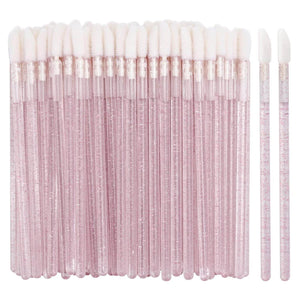 100 Disposable Lip Brushes, Lipstick Applicator, Lip Gloss Wands Pink Tbestmax - My Store