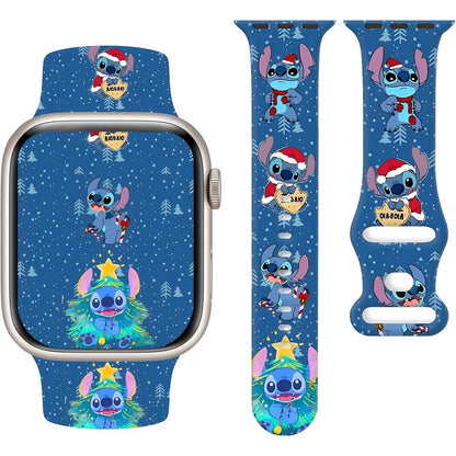 Cute Cartoon Design Pattern Printed Bands Compatible with Apple Watch Band 38mm 40mm 41mm, Grade Soft Silicone Sports Wristband Strap for iWatch Ultra SE & Series 10/9/8/7/6/5/4/3/2/1