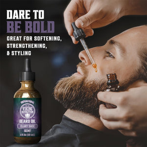 Buy now Viking Revolution Beard Oil with Clary Sage for Men - Natural Blend with Argan and Jojoba Oils for Softening, Strengthening, and Moisturizing at indiglob india
