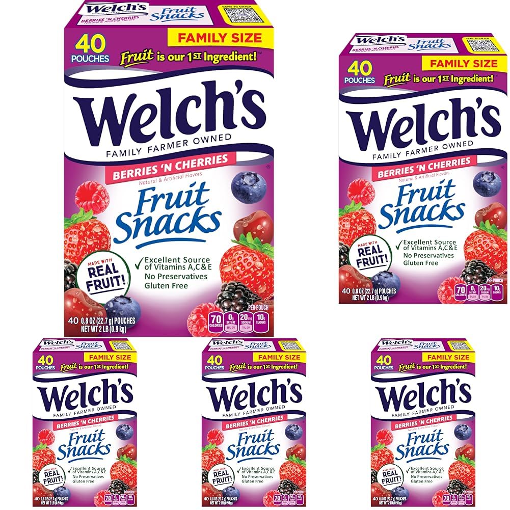 Buy now Welch's Fruit Snacks, Mixed Fruit Snack Box, Gluten Free, 0.8oz Snack Packs (Pack of 40) at indiglob india