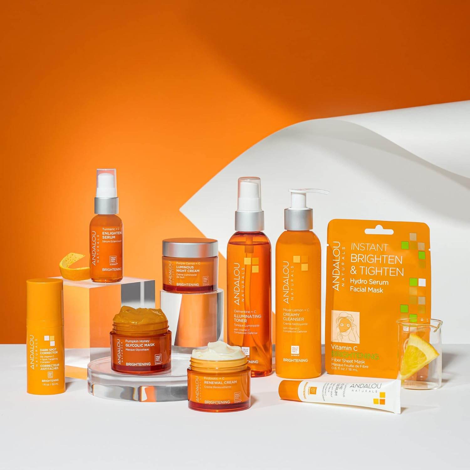 Andalou Naturals Turmeric + Vitamin C Enlighten Serum | Illuminating Face Treatment for Uneven Tone & Sun Damage | With Turmeric and Fruit Stem Cells | 1.1 fl oz - My Store