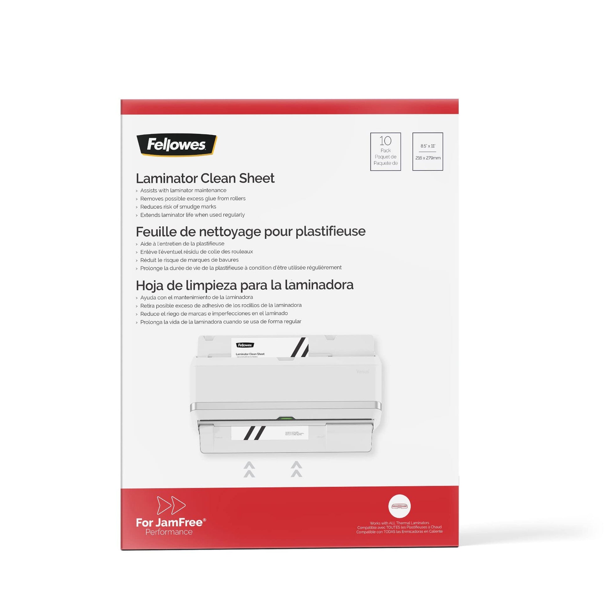 Buy now Fellowes Laminator Cleaning Sheets, 10 Pack, 8.5 x 11 in at indiglob india