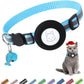 Airtag Cat Collar, Air tag Cat Collar with Bell and Safety Buckle in 3/8" Width, Reflective Collar with Waterproof Airtag Holder Compatible with Apple Airtag for Cat Dog Kitten Puppy (Black)