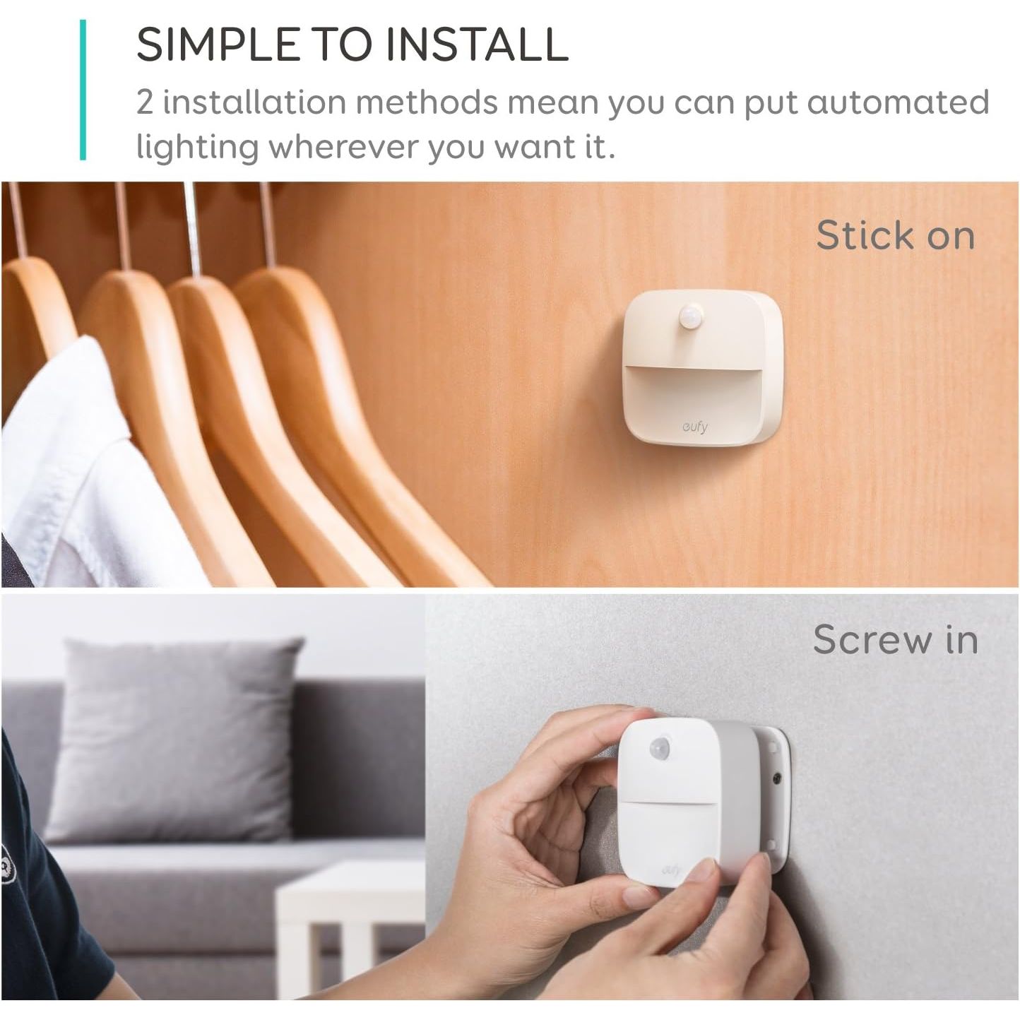 Buy now eufy by Anker, Stick-On Night Light, Warm White LED, Motion Sensor, Bedroom, Bathroom, Kitchen, Hallway, Stairs, Energy Efficient, Compact, 3-Pack at indiglob india