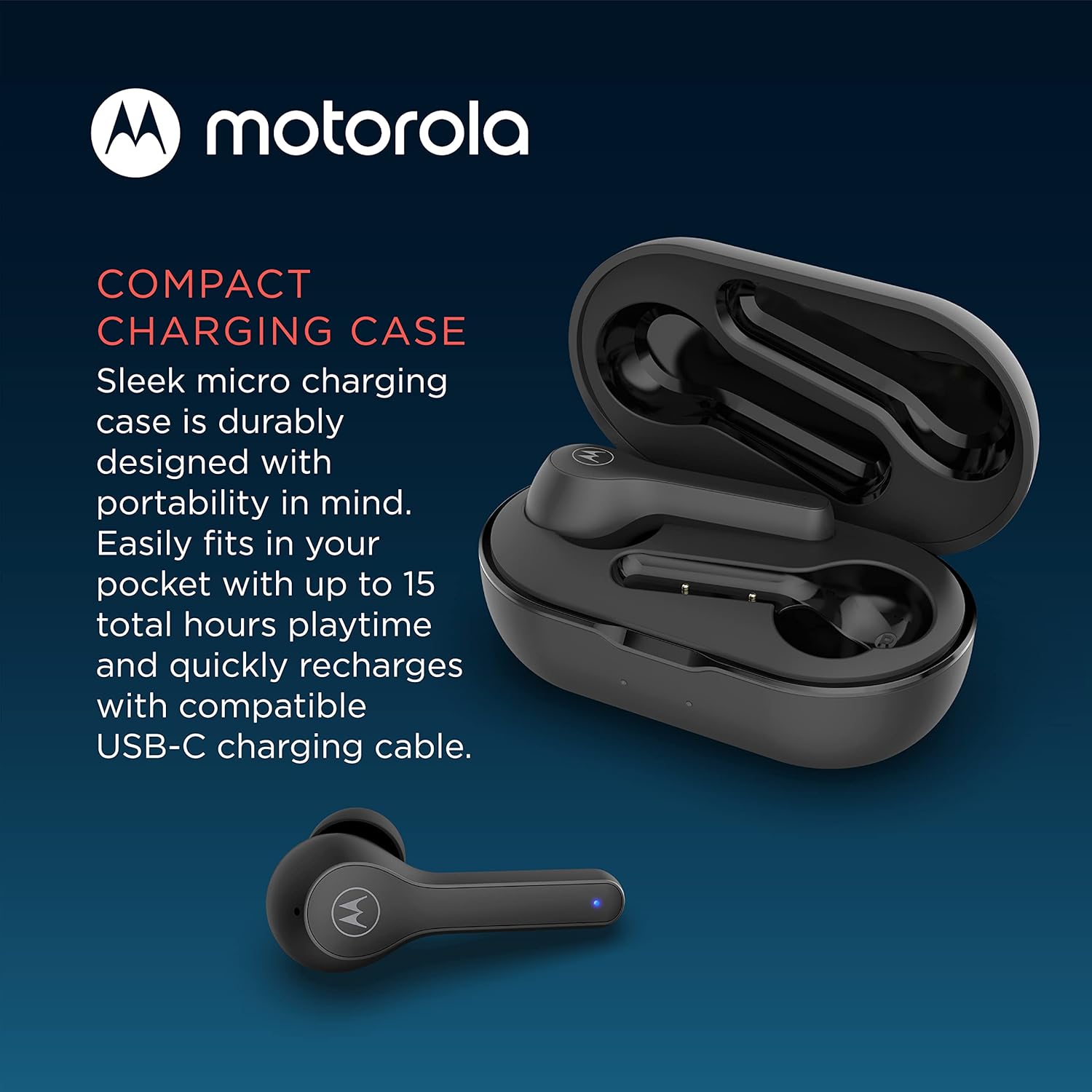 Buy now Motorola Sound Moto Buds 085 True Wireless Bluetooth Earbuds with Microphone, Charging Case - IPX5 Water Resistant Sweatproof Wireless Earbuds, Smart Touch-Control, Deep Bass Ear Buds - Black at indiglob india