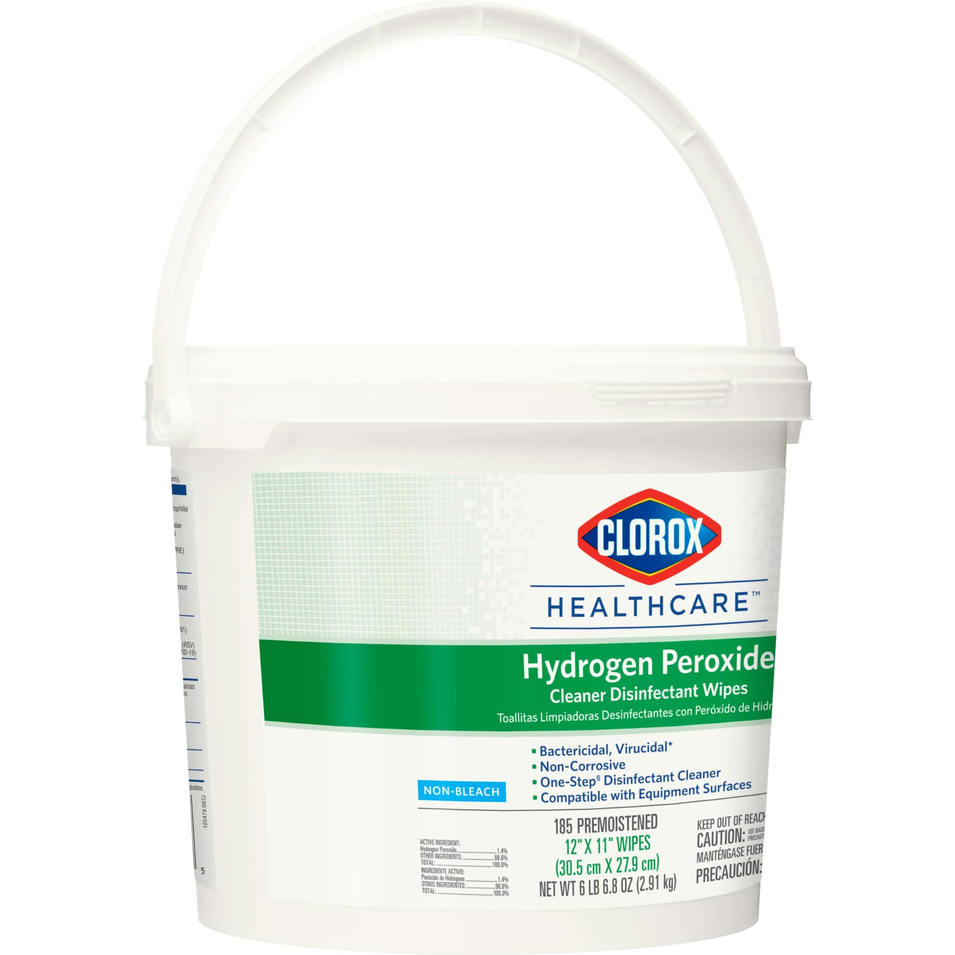 Buy now Clorox Healthcare Hydrogen Peroxide Cleaner Disinfectant Wipes, 12" x 11", Bucket, 185 Count (Package May Vary) at indiglob india