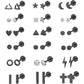 18 Pairs Stainless Steel Stud Earrings Set for Women Men Star Moon flower Heart Leaf Opal 20G Cartilage Earrings Hypoallergenic Flatback Earrings Piercing Jewelry