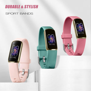 Buy now Maledan 6 Pack Bands Compatible with Fitbit Luxe Bands for Women Men, Soft Silicone Adjustable Waterproof Sport Band Replacement Strap Accessories Wristbands for Luxe Fitness Tracker at indiglob india
