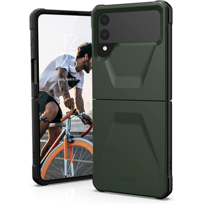 URBAN ARMOR GEAR UAG Designed for Samsung Galaxy Z Flip3 5G (2021) Case Civilian Sleek Ultra-Thin Shock-Absorbent Protective Cover, Mallard