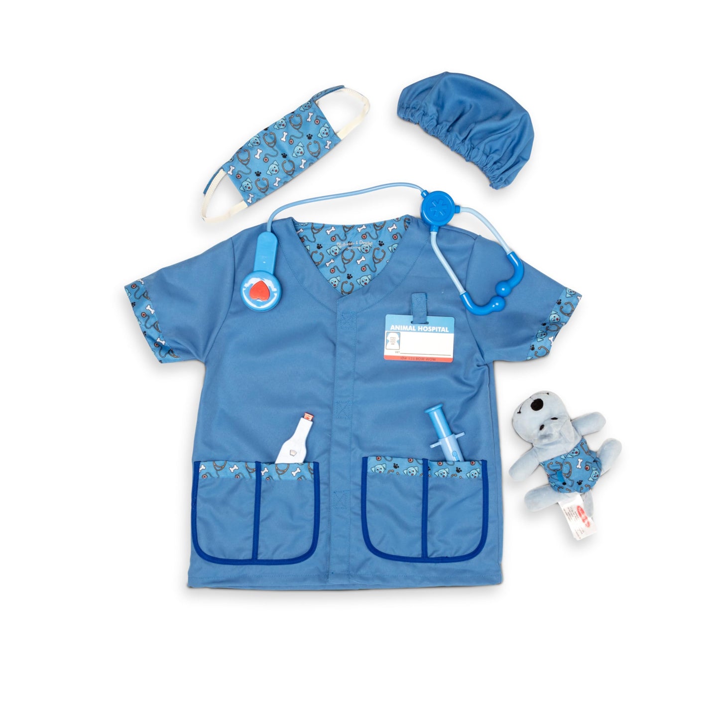 Buy now Melissa & Doug Veterinarian Role Play Costume Dress-Up Set (9 pcs) Kids Vet Costume Pretend Play Dress-Up at indiglob india