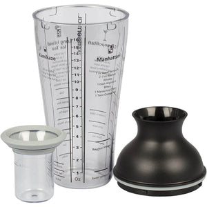 16oz Large Cocktail Shaker Bar Set- Includes Measuring Jigger, Strainer, 6 Printed Mixed Drink Recipe Measurements on Bottle- Fun Bartender Kit for Mojitos, Martinis & More- Great for Summer Parties - My Store