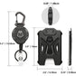 MNGARISTA Retractable Badge Holder, Heavy Duty Carabiner Keychain, Tactical ID Card Holder with 31.5" Retractable Badge Reel, Black