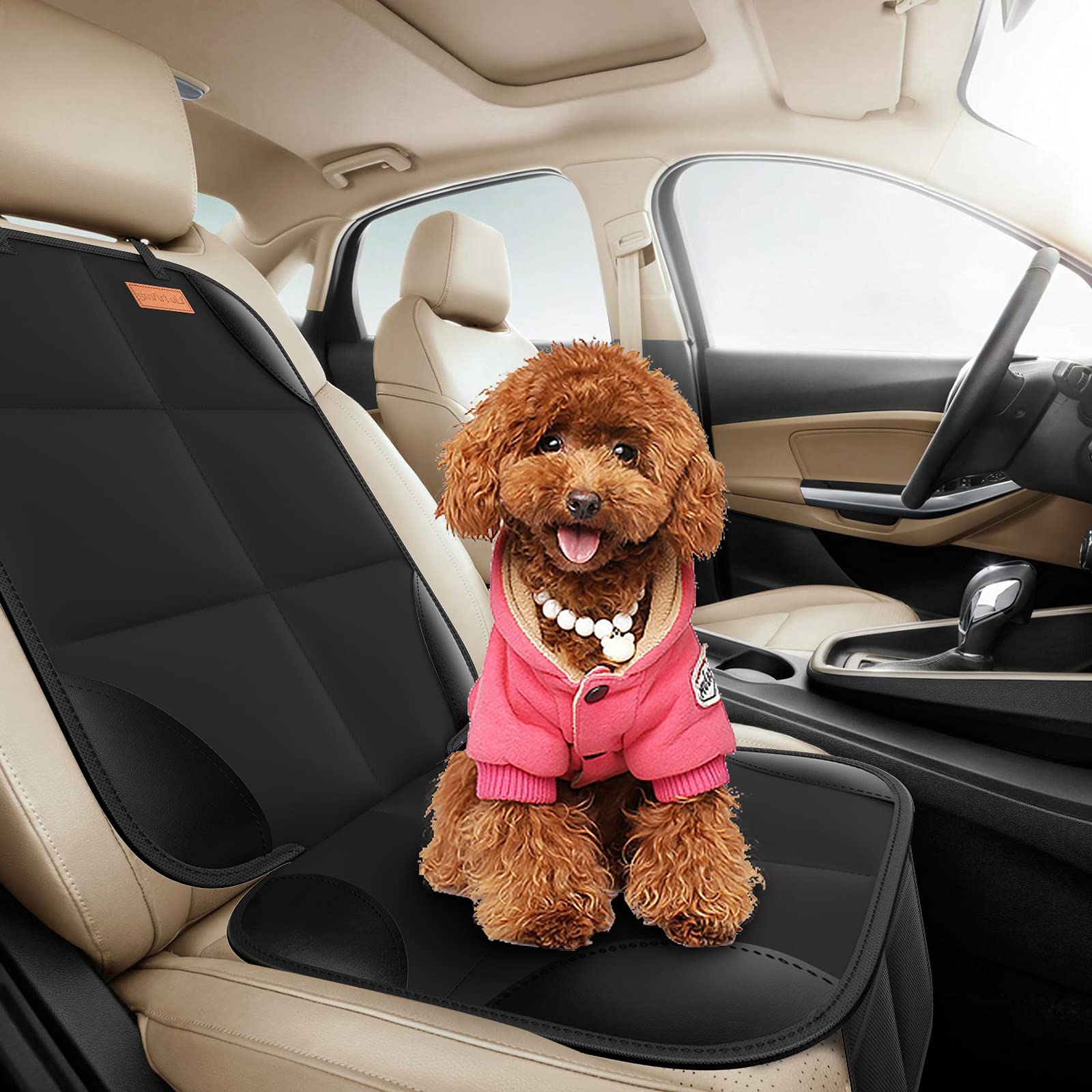 Buy now SMART ELF Car Seat Protector, 2Pack Seat Protector Protect Child Seats with Thickest Padding and Non-Slip Backing Mesh Pockets for Baby and Pet,Sedan SUV Truck (Black) at indiglob india