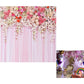 5x5ft Pink Flower Pattern Backdrop Dessert Table Decor Photography Background Baby Birthday Baby Shower Bridal Shower Wedding Photo Booth D-9192