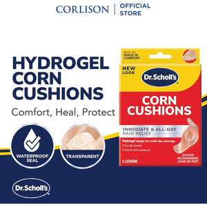 Dr. Scholl's Corn Cushion with Hydrogel Technology, 6ct // Cushioning Protection Against Shoe Pressure and Friction That Fits Easily in Any Shoe for Immediate and All-Day Pain Relief