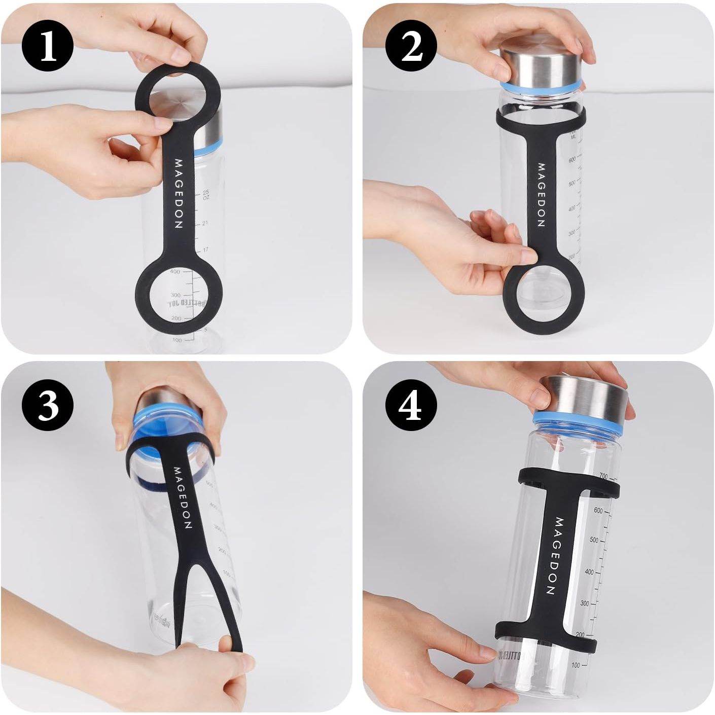 (2 pack) Water Bottle Carrier Grip,Water Handle Grip,Cup Strap, soft band holder strap makes any bottle handheld. For Running Bike, gym or jogging - My Store