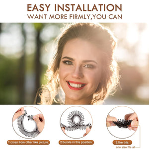 3Pieces Flexible Plastic Circular Stretch Hair Combs, Headband Hairband Holder for Women Girls