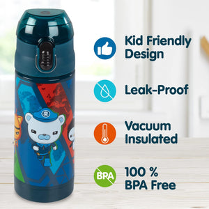 Buy now Octonauts Above & Beyond Stainless Steel 13 oz Reusable Water Bottle for Kids, Blue- Double Wall Insulated, Spill Proof Lid w/Built-in Straw-Keep Liquids Hot or Cold For Hours- Fits Most Lunch Bags at indiglob india
