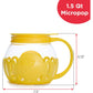 Ecolution Patented Micro-Pop Microwave Popcorn Popper with Temperature Safe Glass, 3-in-1 Lid Measures Kernels and Melts Butter, Made Without BPA, Dishwasher Safe, 1.5-Quart, Yellow