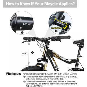 RAYMACE Bicycle Basket Dog Bike Handlebar Basket Front,Folding Detachable Quick Release Easy Install,Cycling Picnic Bag