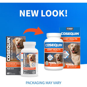 Nutramax Cosequin Maximum Strength Joint Health Supplement for Dogs - With Glucosamine, Chondroitin, and MSM, 60 Chewable Tablets