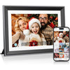Atatat 10 inch Digital Frame with IPS Screen Digital Photo Frame Adjustable Brightness, Support Sleep Mode Photo Deletion,1080P Video, Music,Slideshow,Remote, Digital Picture Frame - Sliver Black