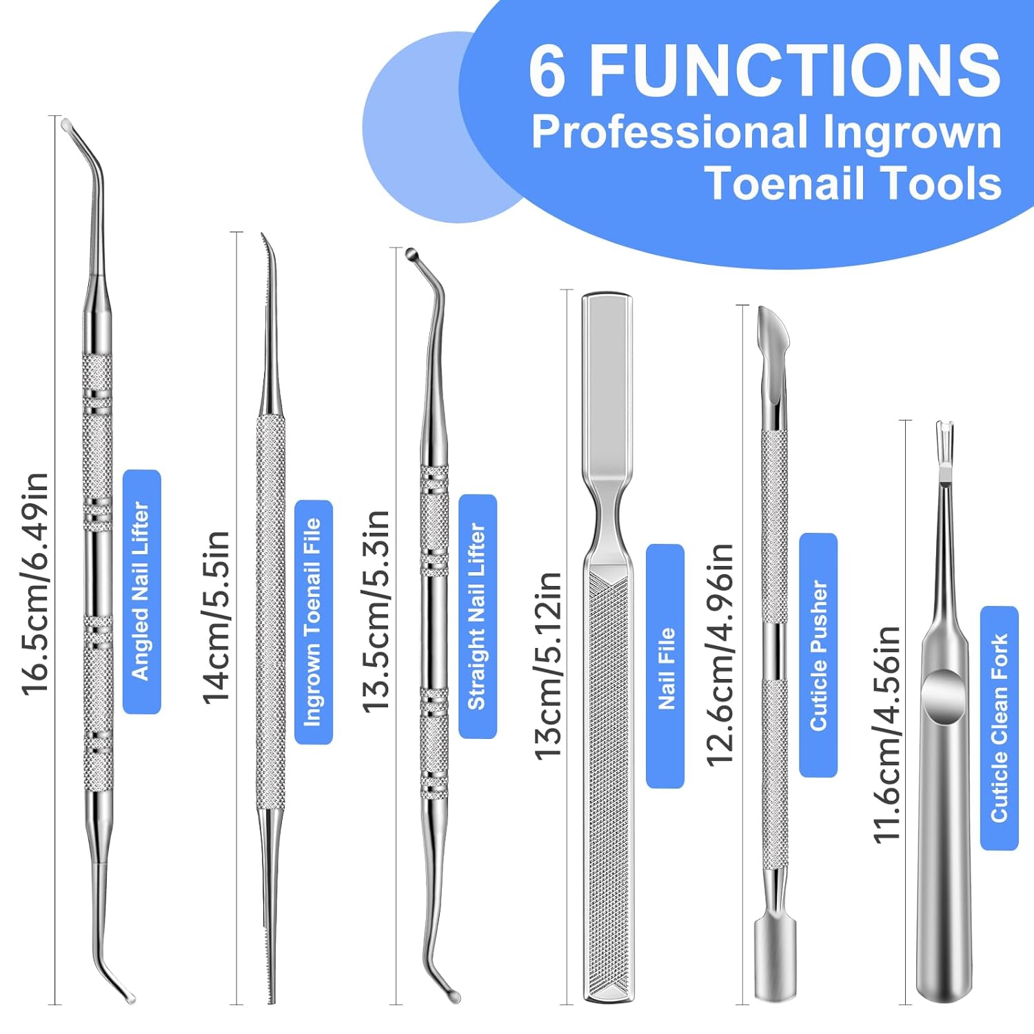 Buy now MORGLES 6 Pcs Ingrown Toenail Tool, Toenail File and Lifter, Professional Surgical Grade Under Nail Cleaner Tools at indiglob india