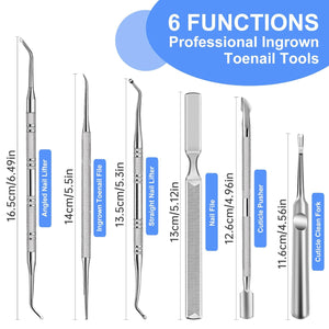 Buy now MORGLES 6 Pcs Ingrown Toenail Tool, Toenail File and Lifter, Professional Surgical Grade Under Nail Cleaner Tools at indiglob india