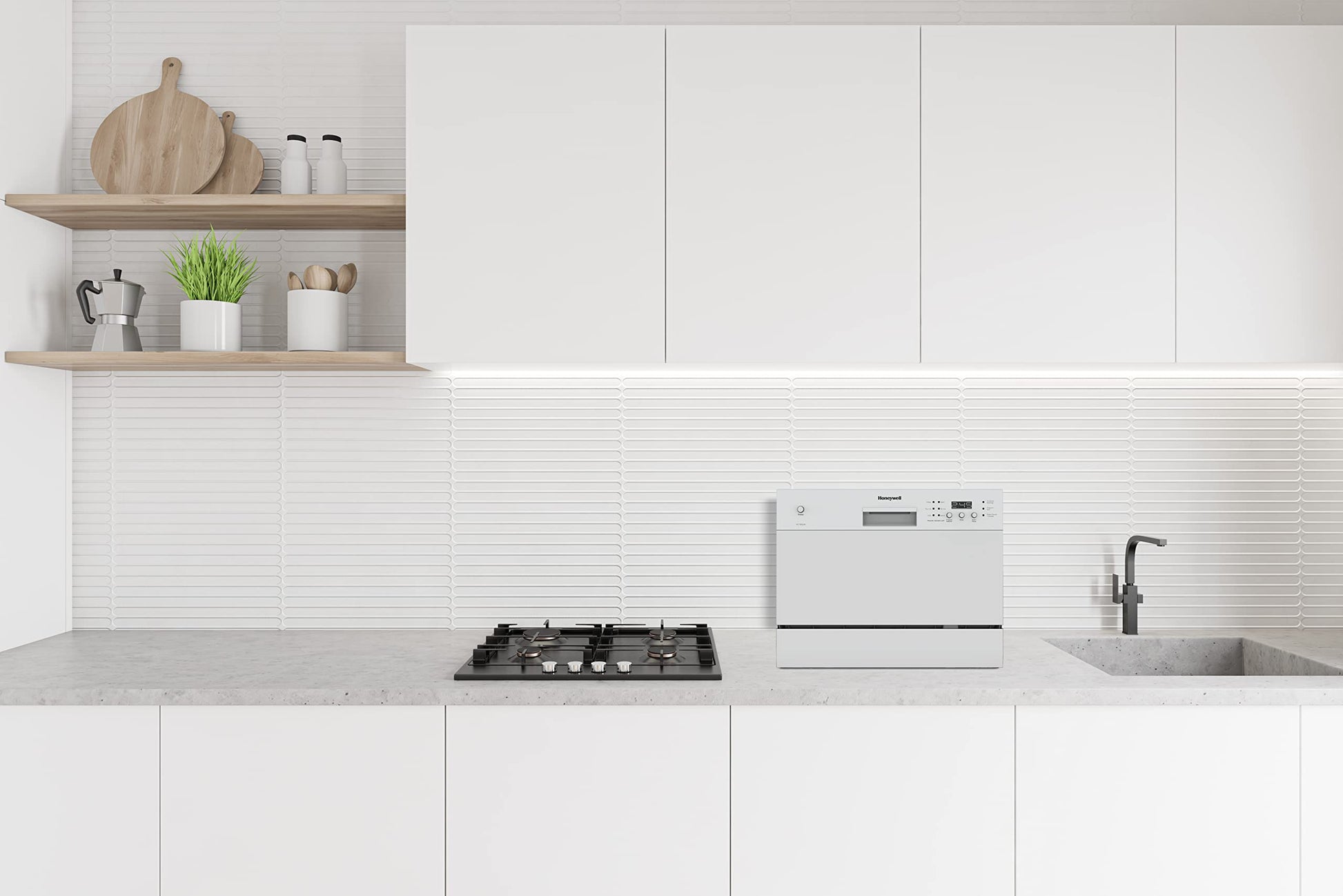 Buy now Honeywell Countertop Dishwasher with 6 Place settings, 6 Washing Programs, Stainless Steel Tub, UL/Energy Star- Stainless Steel at indiglob india