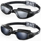 Buy now Aegend Swim Goggles, 2 Pack Swimming Goggles No Leaking Adult Men Women Youth Light Black & Deep Black at indiglob india