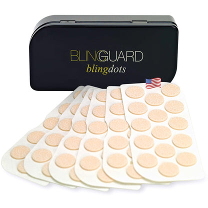 BlingGuard 90 Dots Heavy Earring Lobe Support - Made in USA - Hypoallergenic Memory Foam Earring Backs for Droopy Ears, Prevent Sagging & Drooping