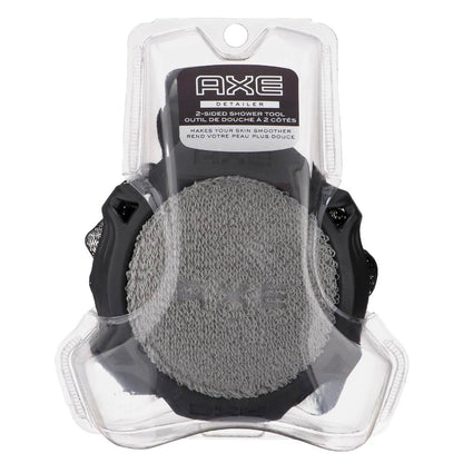 AXE Mens Shower Scrubber Tool, 2-Sided Detailer, Gray Color, Mesh Side for Lathering, Exfoliator for Smoothing Dry, Rough Skin - My Store