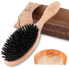 BLACK EGG Boar Bristle Brush for Wet/Dry Hair - Smoothing, Massaging, Detangling, Reduce Frizz, Restore Shine - Bamboo Brush for Women, Men, Kids - BLACK