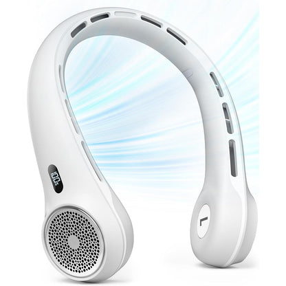 Portable Neck Fan, 4000mAh Rechargeable Bladeless Cooling Fan with 360° Airflow, 3-Speed Personal Cooler for Women Mom, Stylish Gift for Travel, Gym, Office, Blue