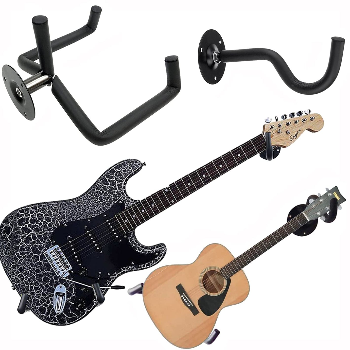Buy now Guitar Wall Mount Acoustic Electric Classical Guitar, Ukulele, Banjo and Mandolin Wall Hanger Slat Wall Horizontal Guitar Holder Bass Stand Rack Hook (1 Pack) at indiglob india