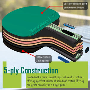 Senston Ping Pong Paddles Table Tennis Paddle for Entertainment or Competition - Ping Pong Paddle Set with Advanced Speed, Control