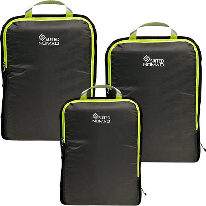 SUITEDNOMAD Ultralight Compression Packing Cubes Set, Suitcase and Backpack Travel Organizer Bags