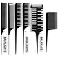 Highlight Comb Set, 6 Piece Set, Weaving, Sectioning, Styling, and Hair Dyeing Combs Professional Weaving Styling for Foiling and Balayage Coloring(Various Style)