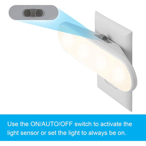 GE Ultrabrite LED Light Bar Night Lights Plug Into Wall Room Decor Ambient Lighting Dusk to Dawn Sensor Bright Nightlight, White, 100 Lumens, 2 Pack