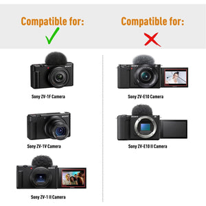 L LTGEM Camera Case Compatible with Sony ZV-1F / ZV-1 / ZV-1 II Vlog Digital Camera, Tripod, Microphone and Vlogger Accessory Kit, Black+Gray