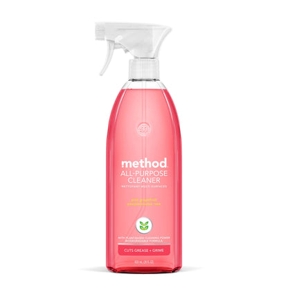 Buy now Method All-Purpose Cleaner, Pink Grapefruit, Perfect for Most Counters, Tiles, Stone, and More, 28 oz spray bottle at indiglob india