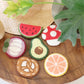 HAND U JOURNEY 6PCS Embroidery Punch Needle Food Series Refrigerator Magnets Set, Rug Punch Decoration DIY Kit for Children and Adult Beginner