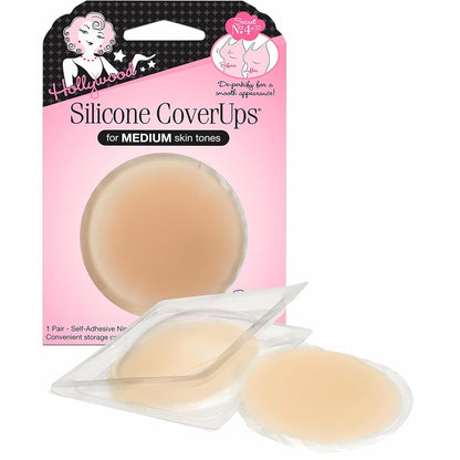 Buy now Hollywood Fashion Secrets Silicone Coverups, Hypoallergenic, Reusable, Washable, Gentle on Skin, Ultra Thin, Self Adhesive, Dark Shade, 1 Pack Size 1 (Pack of 1) Medium at indiglob india