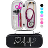 BOVKE Stethoscope Case for 3M Littmann Classic III, Lightweight II S.E, MDF Acoustica Deluxe Stethoscopes - Extra Room for Medical Bandage Scissors EMT Trauma Shear and LED Penlights, Black - Black