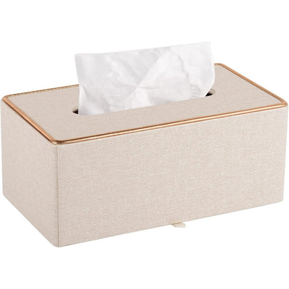 High-end Fashion PU Leather Tissue Box Holder Business Black, Rectangular Napkin Holder Drawer Paper Dispenser, Home Office Car Tissue Holder with Magnetic Bottom (Black Checkered)