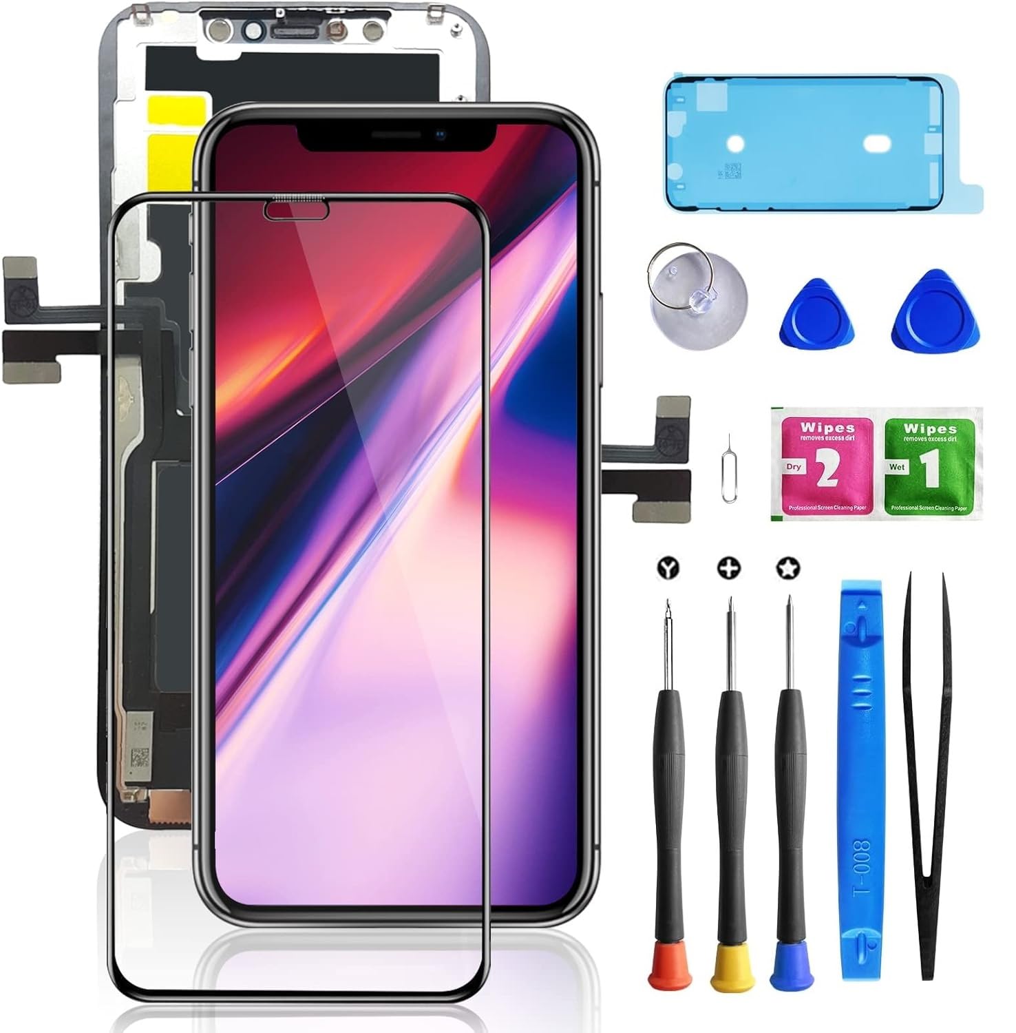 Buy now for iPhone 11 Screen Replacement 6.1 3D Touch Screen LCD Display Digitizer for A2111, A2223, A2221 Cell Phone Repair Kits+ Waterproof Frame Adhesive Sticker+Screen Tempered Protector+Face ID at indiglob india