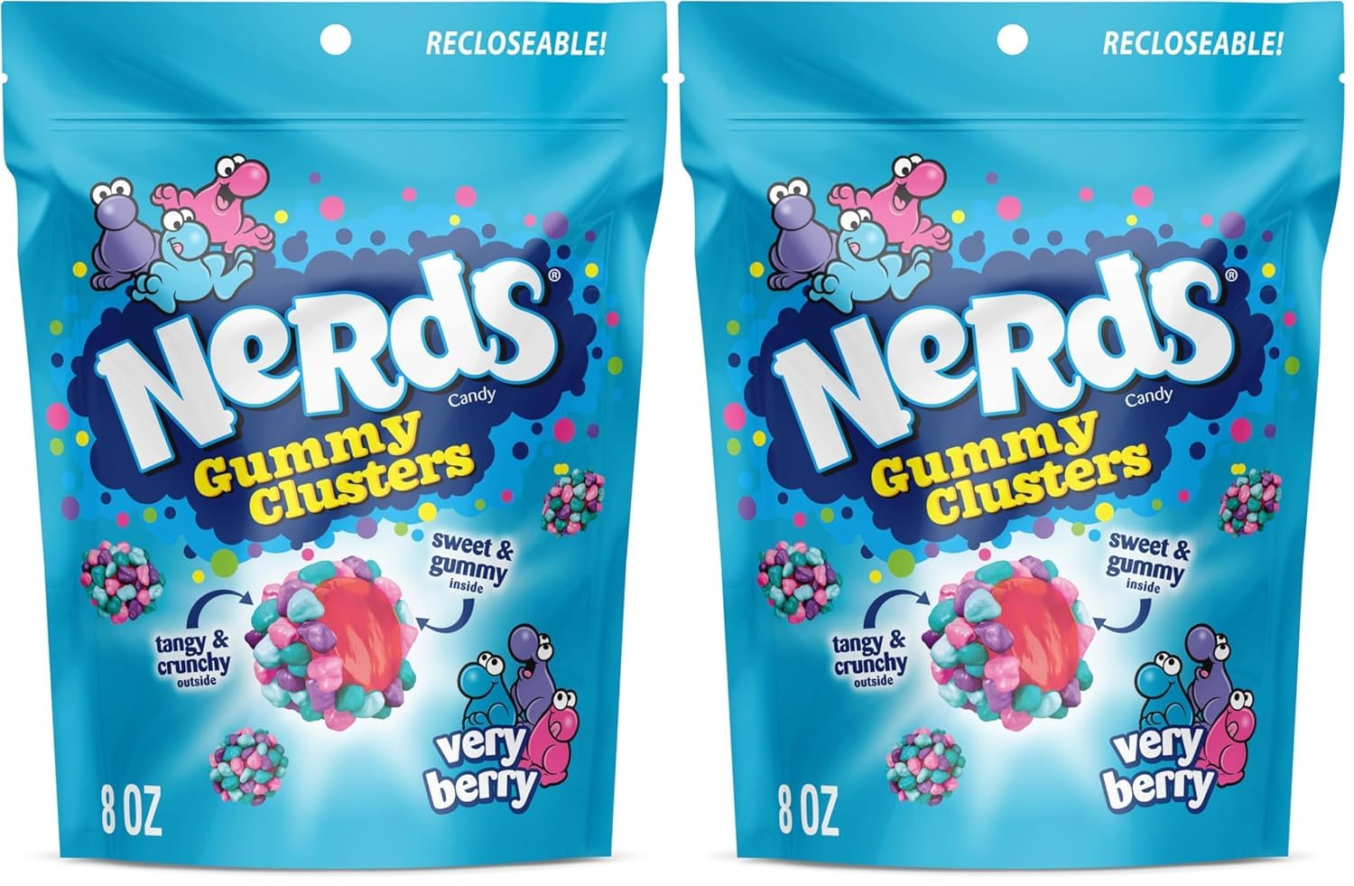 Buy now NERDS Gummy Clusters Candy, Rainbow, Crunchy and Gummy, 8 oz at indiglob india