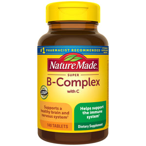 Buy now Nature Made Super B Complex with Vitamin C and Folic Acid, Dietary Supplement for Immune Support, 140 Tablets, 140 Day Supply at indiglob india