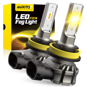 Buy now AUXITO H11/H8/H16 LED Fog Light Bulbs or DRL, 6000 Lumens 3000K Amber Yellow Light, 300% Brightness, CSP LED Chips Fog Lamps Replacement for Cars, Play and Plug (Pack of 2) at indiglob india